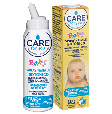 CARE FOR YOU® Baby is the line specially designed for cleaning the nose, thanks to products with hypertonic seawater spray and isotonic ampoule.